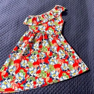 Abercrombie Kids One shoulder pink and blue floral dress. Excellent condition